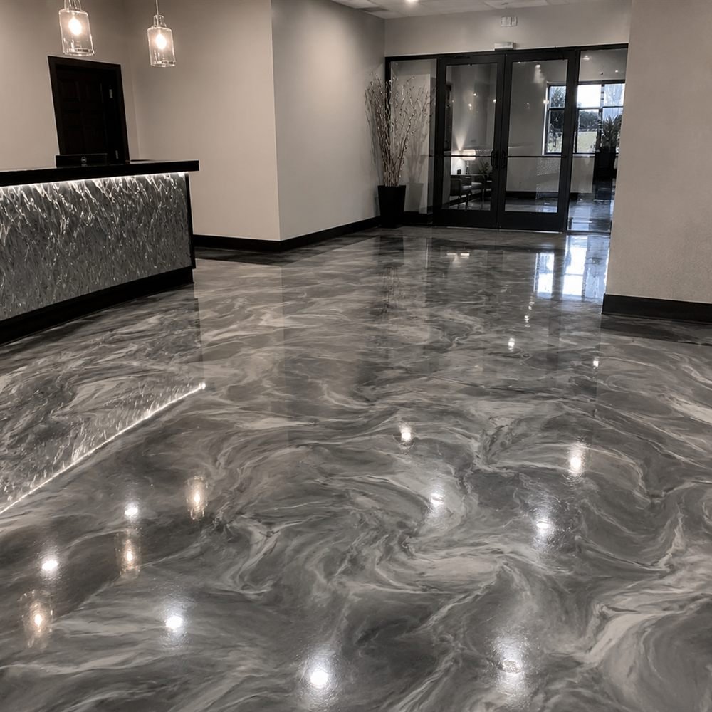 Plancher époxy Hall commercial à Contrecœur